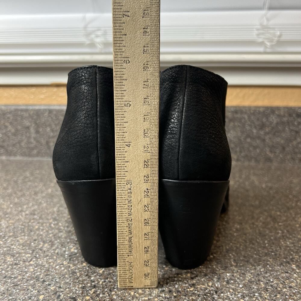 Eileen Fisher Black Textured Leather Chunky Heels Tie Up Peep Toe Women's Sz 9.5 - Picture 9 of 11